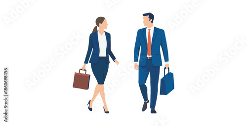 Modern business meeting illustration showing team collaboration at workplace