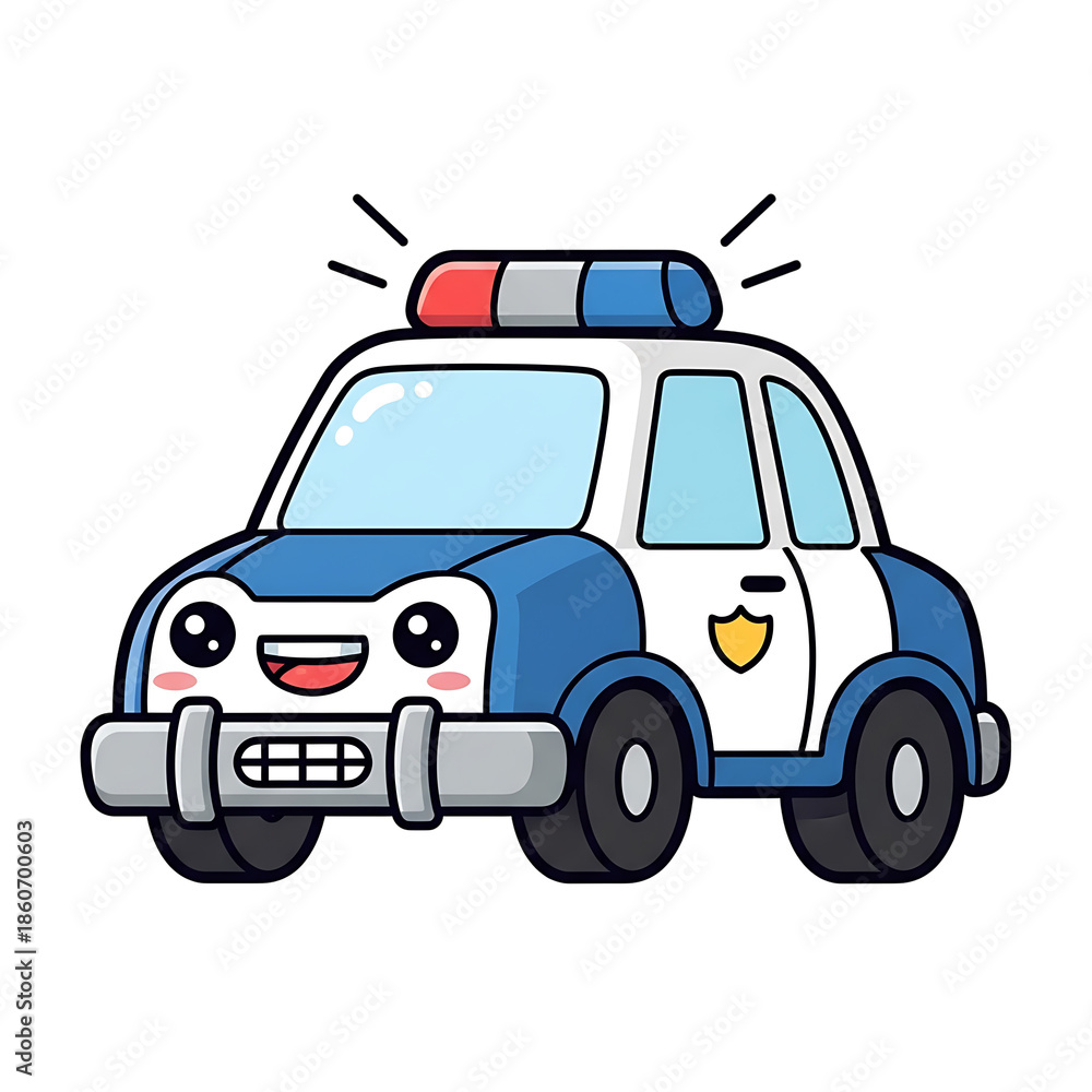 Fototapeta premium Cartoon Police Car. (9)