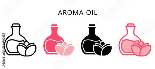 Aroma Oil Multi Style Icon. Mini Illustration Relate To Personal Care. Use For Modern Concept, Ui, Ux Web And App Development.