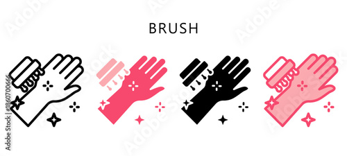 Brush Multi Style Icon. Mini Illustration Relate To Personal Care. Use For Modern Concept, Ui, Ux Web And App Development.