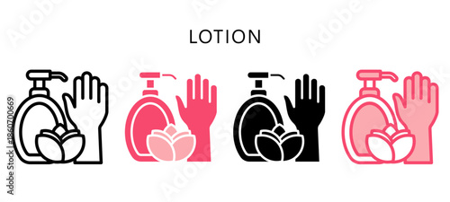 Lotion Multi Style Icon. Mini Illustration Relate To Personal Care. Use For Modern Concept, Ui, Ux Web And App Development.