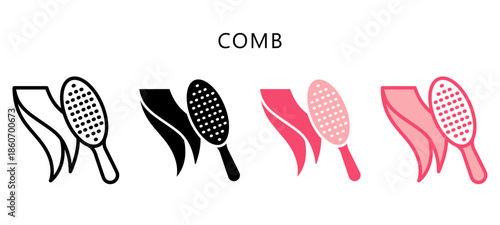 Comb Multi Style Icon. Mini Illustration Relate To Personal Care. Use For Modern Concept, Ui, Ux Web And App Development.