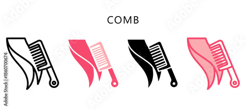 Comb Multi Style Icon. Mini Illustration Relate To Personal Care. Use For Modern Concept, Ui, Ux Web And App Development.