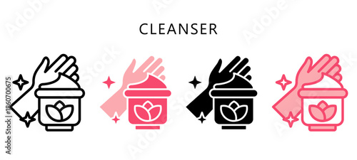 Cleanser Multi Style Icon. Mini Illustration Relate To Personal Care. Use For Modern Concept, Ui, Ux Web And App Development.