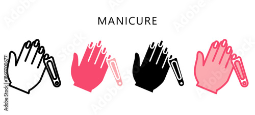 Manicure Multi Style Icon. Mini Illustration Relate To Personal Care. Use For Modern Concept, Ui, Ux Web And App Development.