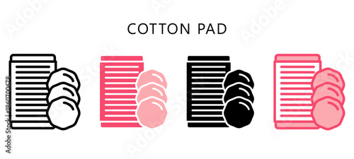 Cotton Pad Multi Style Icon. Mini Illustration Relate To Personal Care. Use For Modern Concept, Ui, Ux Web And App Development.