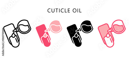 Cuticle Oil Multi Style Icon. Mini Illustration Relate To Personal Care. Use For Modern Concept, Ui, Ux Web And App Development.