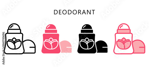 Deodorant Multi Style Icon. Mini Illustration Relate To Personal Care. Use For Modern Concept, Ui, Ux Web And App Development.