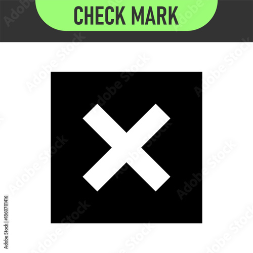 check mark icon button set. check box icon with right and wrong buttons and yes or no checkmark icons in green tick box and red cross. vector illustration	