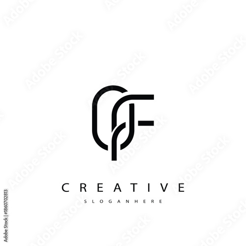 OF Abstract  Monogram Logo Design. This logo is designed with a combination of two line letters O and F 