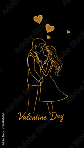 Valentine's Day card design. Illustration with oil paint. Pattern for printing on wall decorations, covers, wallpapers