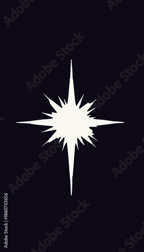 Radiant Glowing Starburst with Bright Light Rays Emanating from Central Point against Dark Background