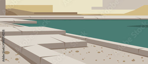 Stylized whale tail illustration dives deep into the dark blue ocean with bubbles rising, depicted in a graphic comic book style with halftone textures and wavy lines