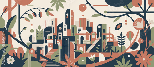 Festive Christmas gift boxes with ribbons, a small tree, and a chocolate bar are depicted in a charming retro comic book style illustration with halftone dot patterns