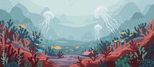 Stylized illustration of autumn pumpkins and a glass with a drink, a minimalist hand-drawn sketch with muted colors and decorative twigs for a cozy seasonal concept