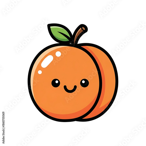 Happy Peach Cartoon. (3)