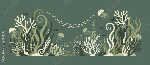 Strong and serene young woman with long box braids in a stylish portrait illustration, featuring bold lines, halftone shading, and a modern, minimalist color palette