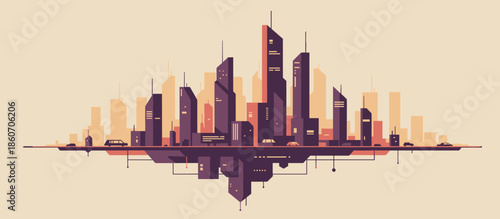 Graphic vector illustration of a surfer riding inside a huge, curling ocean wave in a retro comic book style with a limited color palette and halftone dot pattern