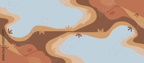 Majestic grey cliff face along a turbulent turquoise sea with a prominent rock stack, rendered in a bold graphic illustration style with halftone details