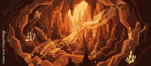 Graphic novel triptych illustration of a man with a backpack walking down a bustling city street decorated with hanging lanterns and traditional Asian-style architecture