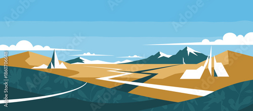 Illustrated hands holding a small glass bottle and a pipette, dripping a single drop of golden cosmetic serum for a skincare treatment in a clean, contemporary graphic style