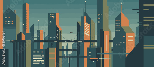 Stylized tree with pink foliage and dark branches stands on a grassy shore in a serene, hand-drawn landscape illustration with a calm pink lake and distant hills