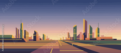 Stylized graphic illustration of a woman practicing the warrior two yoga pose on a mat, surrounded by lush abstract foliage in a serene and mindful composition