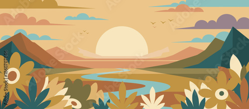 Three colorful fresh fruit and vegetable smoothies in glasses, featuring orange juice, a green detox drink, and a mixed berry blend in a vibrant, hand-drawn illustration style