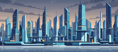 Hand-drawn illustration of a seaside balcony view with a white parasol, flowering bushes, and laundry drying on a clothesline in a charming, retro graphic style