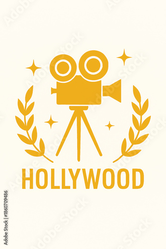Movie Camera Illustration Hollywood Awards Concept Vector