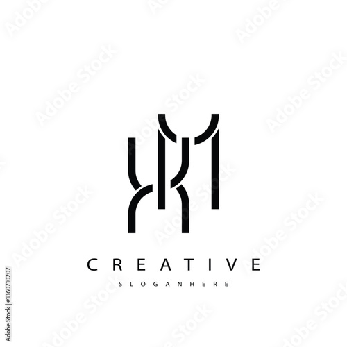 XM Abstract  Monogram Logo Design. This logo is designed with a combination of two line letters X and M 