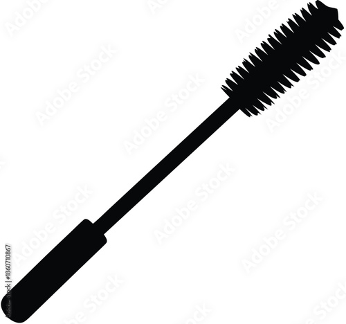 Black mascara wand beauty tool, Cosmetic eyelash brush applicator