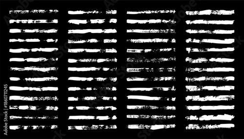 Grunge brush strokes, lines, ink smudges, hand-drawn scribble shapes. Handmade sketchy marks, acrylic stains, charcoal streaks. Paint textures, dry brush effect. Marker underline. Vector illustration