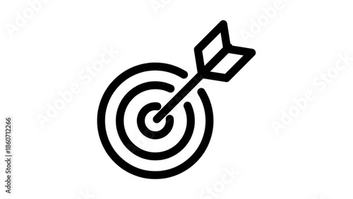 Target Icon with Arrow for Business Goal and Success Concept