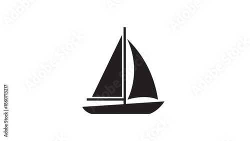 Minimalist sailboat icon for nautical and maritime themes