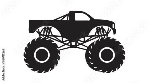 Monster Truck OffRoad Vehicle Silhouette Illustration