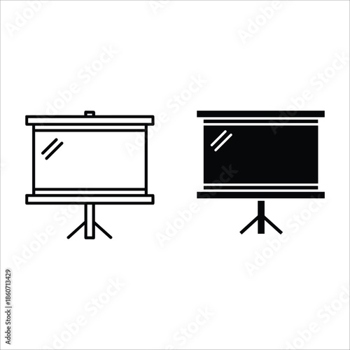 Two Flip Charts with Diagonal Lines on White and Black Backgrounds