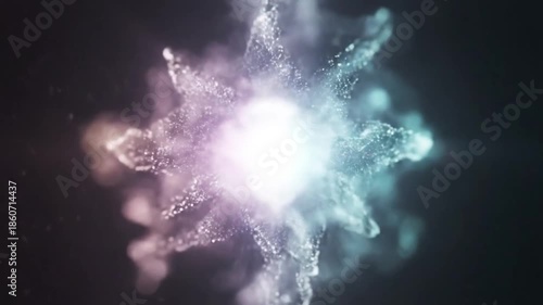 Radiant light trail with floating dust in pastel rainbow tones, Echoes of Light abstract background with copy space