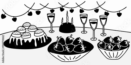 Romantic Dessert Table Setting