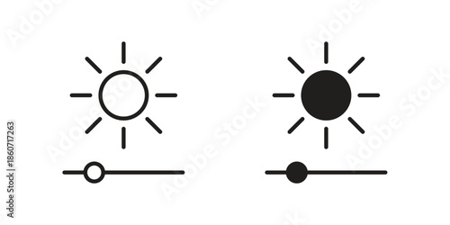 Brightness icons simple design. Vector illustration for web ui