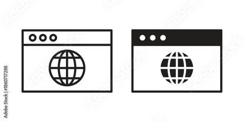 Browser icons simple design. Vector illustration for web ui