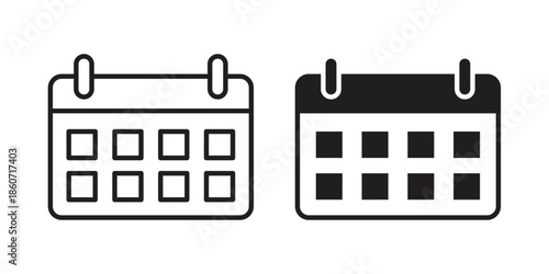 Calendar icons simple design. Vector illustration for web ui