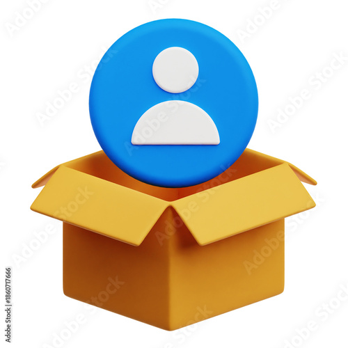 User Unboxing 3D Icon Isolated On The Transparent Background