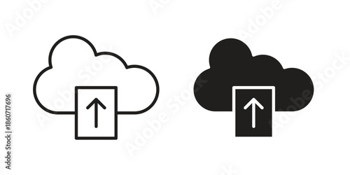 Cloud upload icons simple design. Vector illustration for web ui