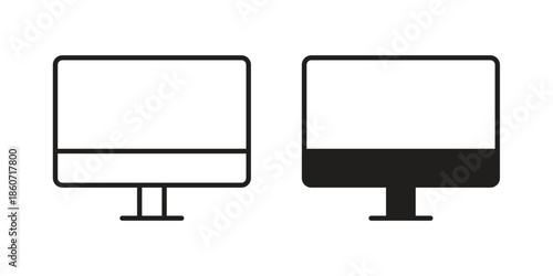 Computer screen icons simple design. Vector illustration for web ui