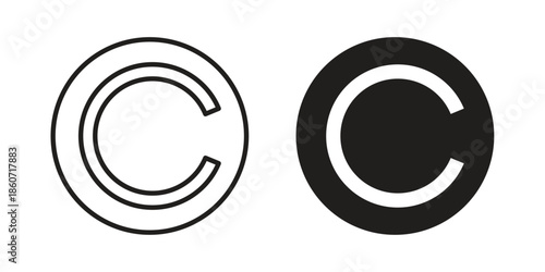 Copyright icons simple design. Vector illustration for web ui