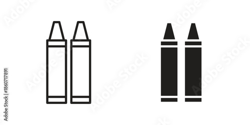 Crayon icons simple design. Vector illustration for web ui