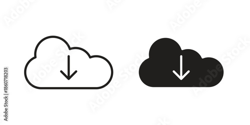 Download from Cloud icons simple design. Vector illustration for web ui