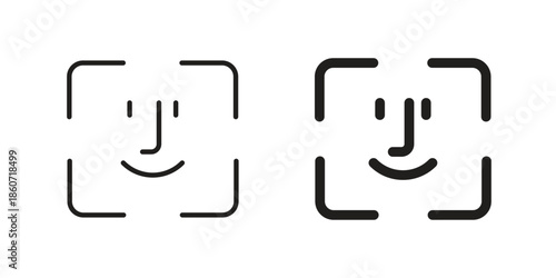 Face id icons simple design. Vector illustration for web ui