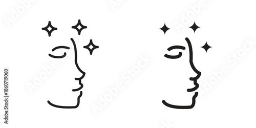 Glowing skin icons simple design. Vector illustration for web ui